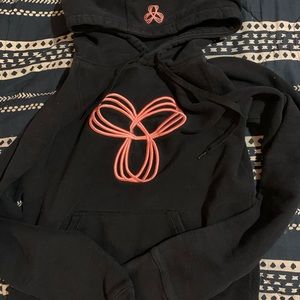 Black TNA hoodie with pink logo